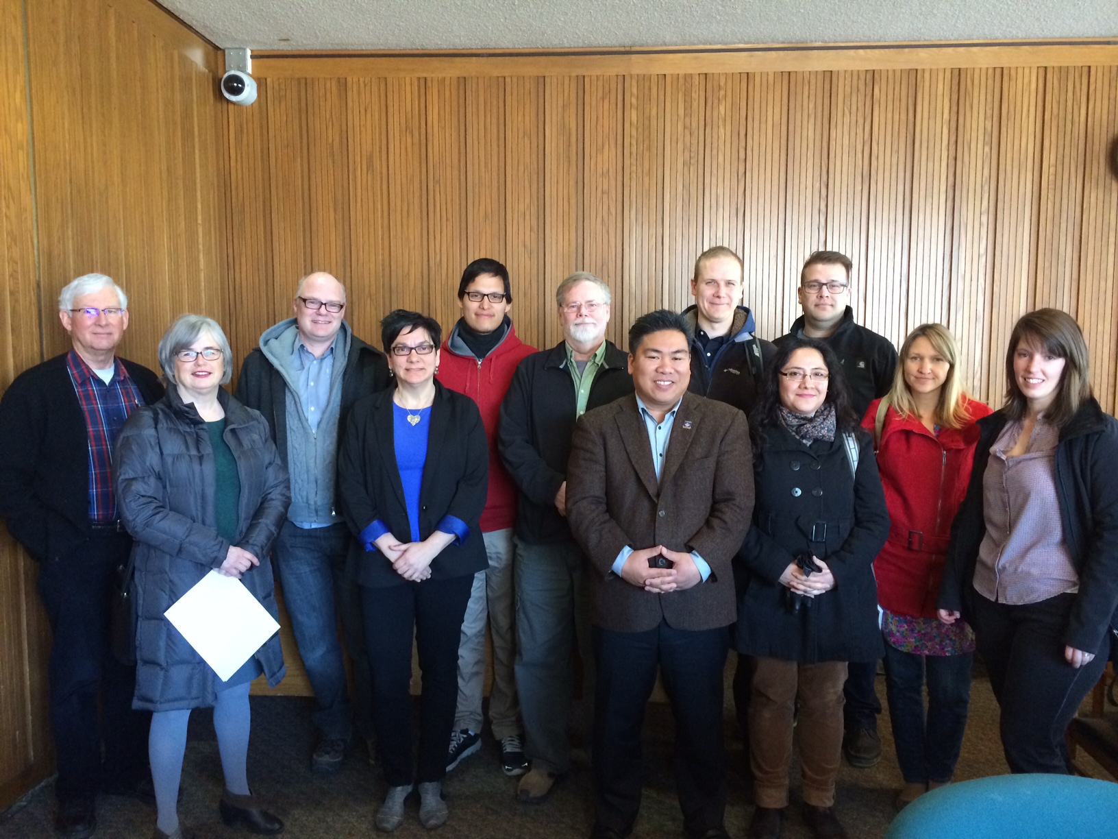 Councillors Gerbasi and Paktaghan and attendees at the April 14th Winnipeg Housing Steering Committee Meeting